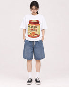 Mockup Boxy Heavyweight Tee White female full-body 21