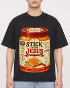 Mockup Boxy Heavyweight Tee Black male close-up 21