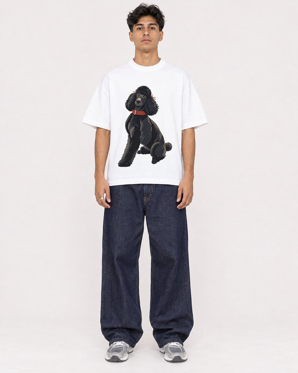 Mockup Boxy Heavyweight Tee White male full-body 16