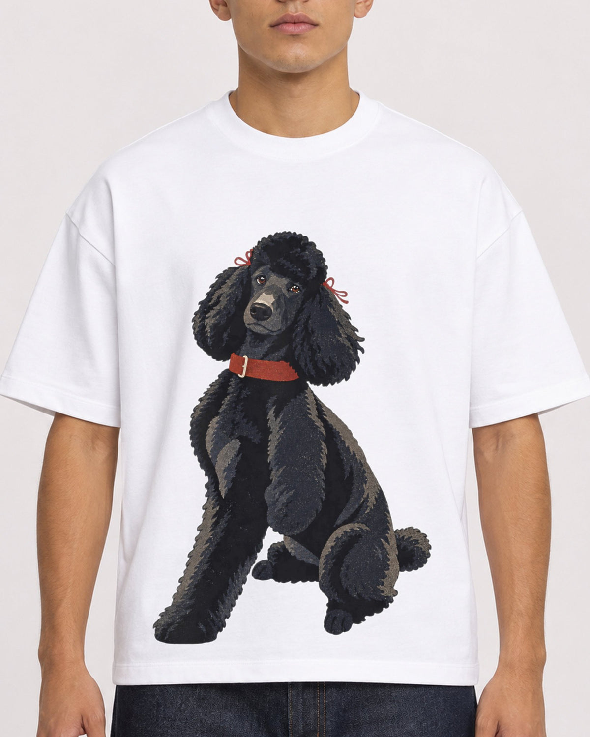 Mockup Boxy Heavyweight Tee White male close-up 16