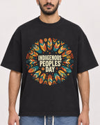 Mockup Boxy Heavyweight Tee Black male close-up 07