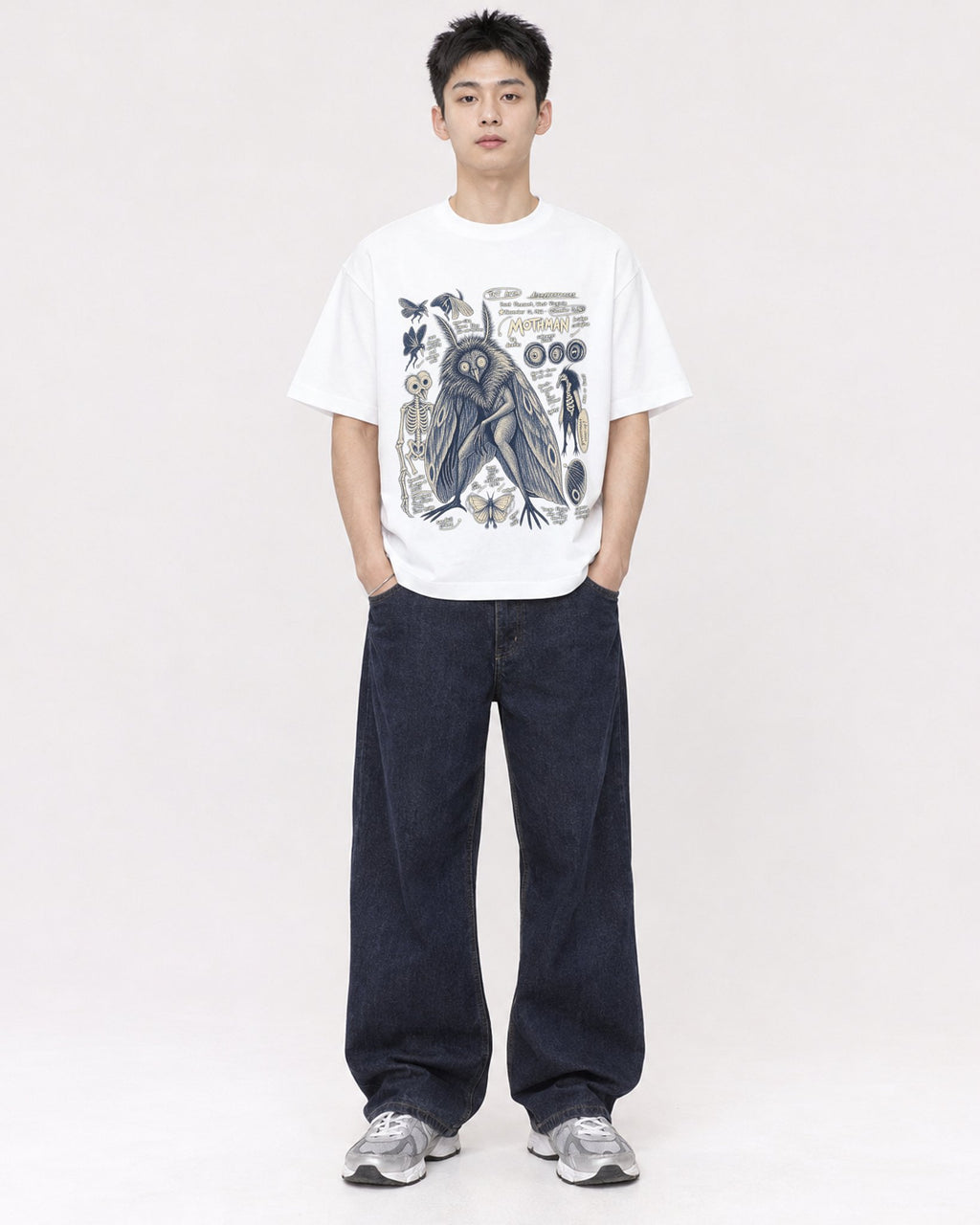 Mockup Boxy Heavyweight Tee White male full-body 21