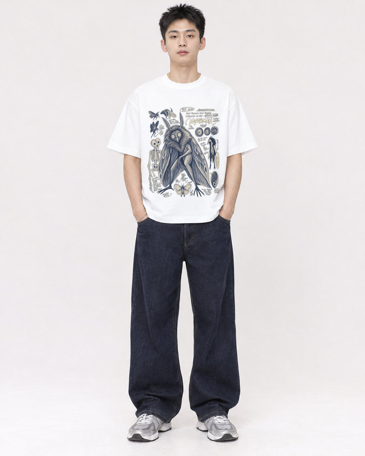 Mockup Boxy Heavyweight Tee White male full-body 21
