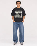 Mockup Boxy Heavyweight Tee Black male full-body 10