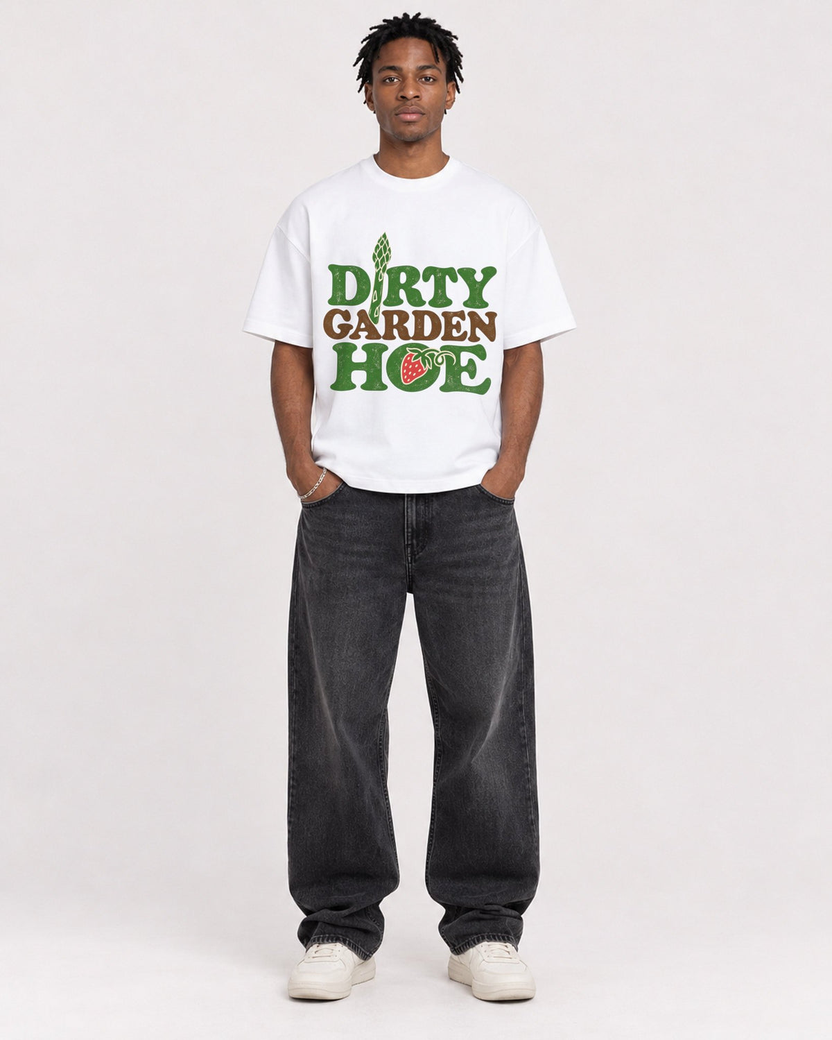 Mockup Boxy Heavyweight Tee White male full-body 05