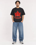 Mockup Boxy Heavyweight Tee Black male full-body 02
