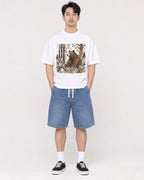 Mockup Boxy Heavyweight Tee White male full-body 13