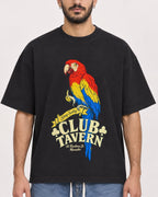 Mockup Boxy Heavyweight Tee Black male close-up 07