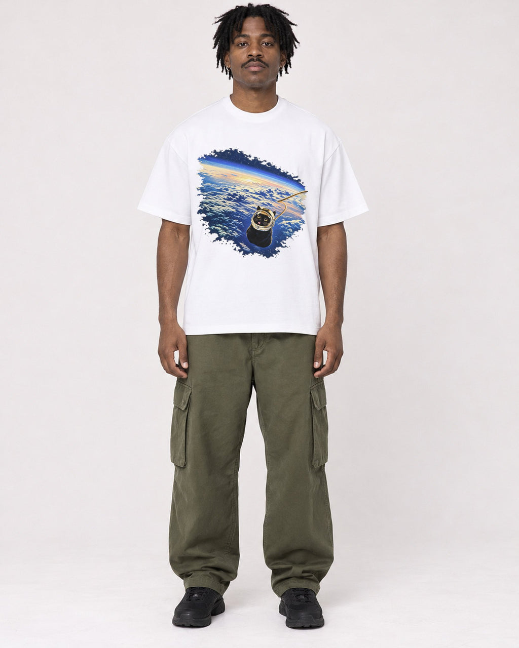 Mockup Boxy Heavyweight Tee White male full-body 04
