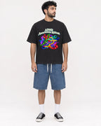 Mockup Boxy Heavyweight Tee Black male full-body 07