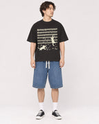 Mockup Boxy Heavyweight Tee Black male full-body 03