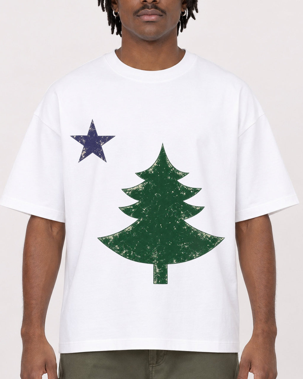 Mockup Boxy Heavyweight Tee White male close-up 04