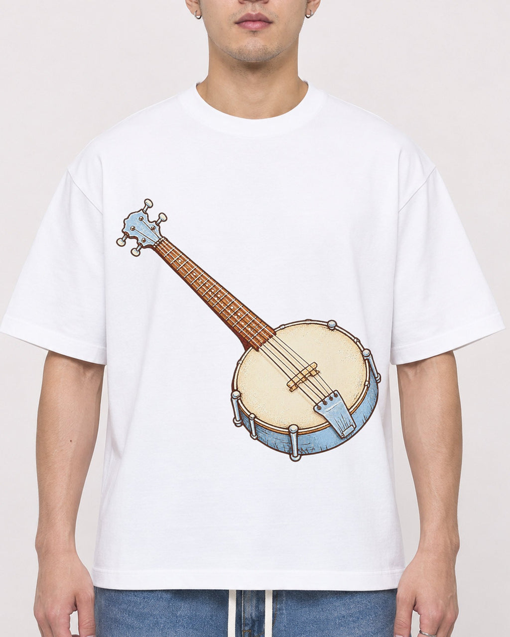 Mockup Boxy Heavyweight Tee White male close-up 13