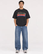 Mockup Boxy Heavyweight Tee Black male full-body 10