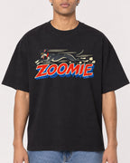 Mockup Boxy Heavyweight Tee Black male close-up 10