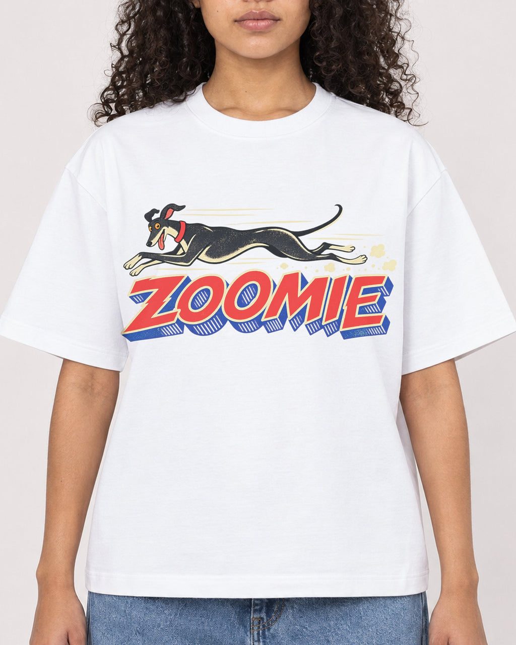 Mockup Boxy Heavyweight Tee White female close-up 10