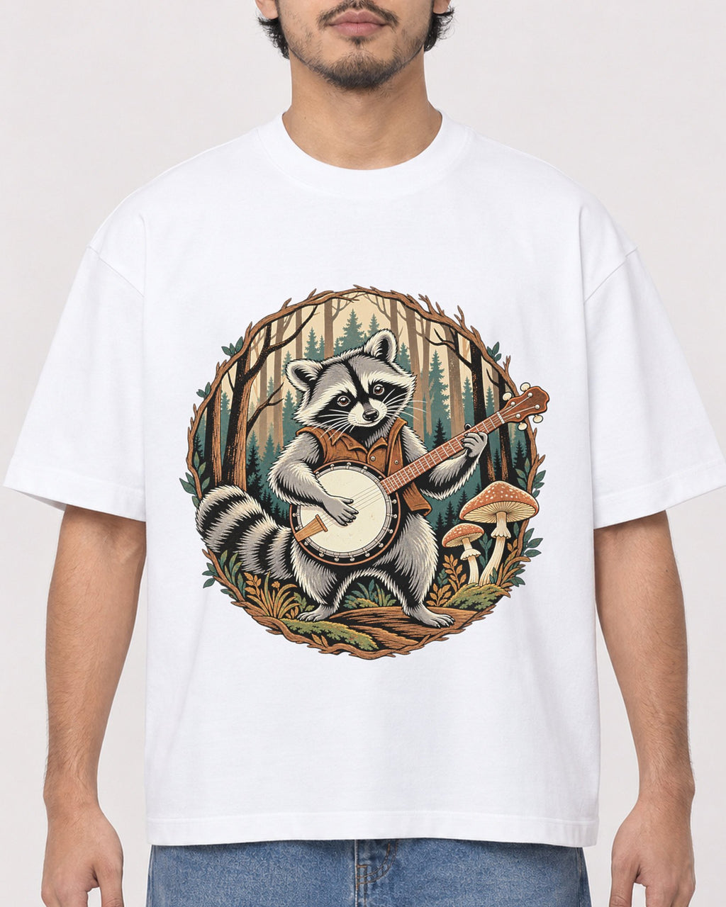 Mockup Boxy Heavyweight Tee White male close-up 02