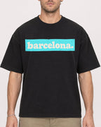 Mockup Boxy Heavyweight Tee Black male close-up 08