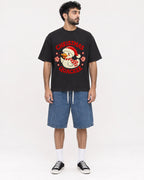 Mockup Boxy Heavyweight Tee Black male full-body 07