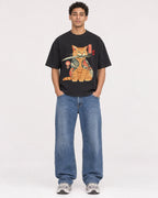 Mockup Boxy Heavyweight Tee Black male full-body 10