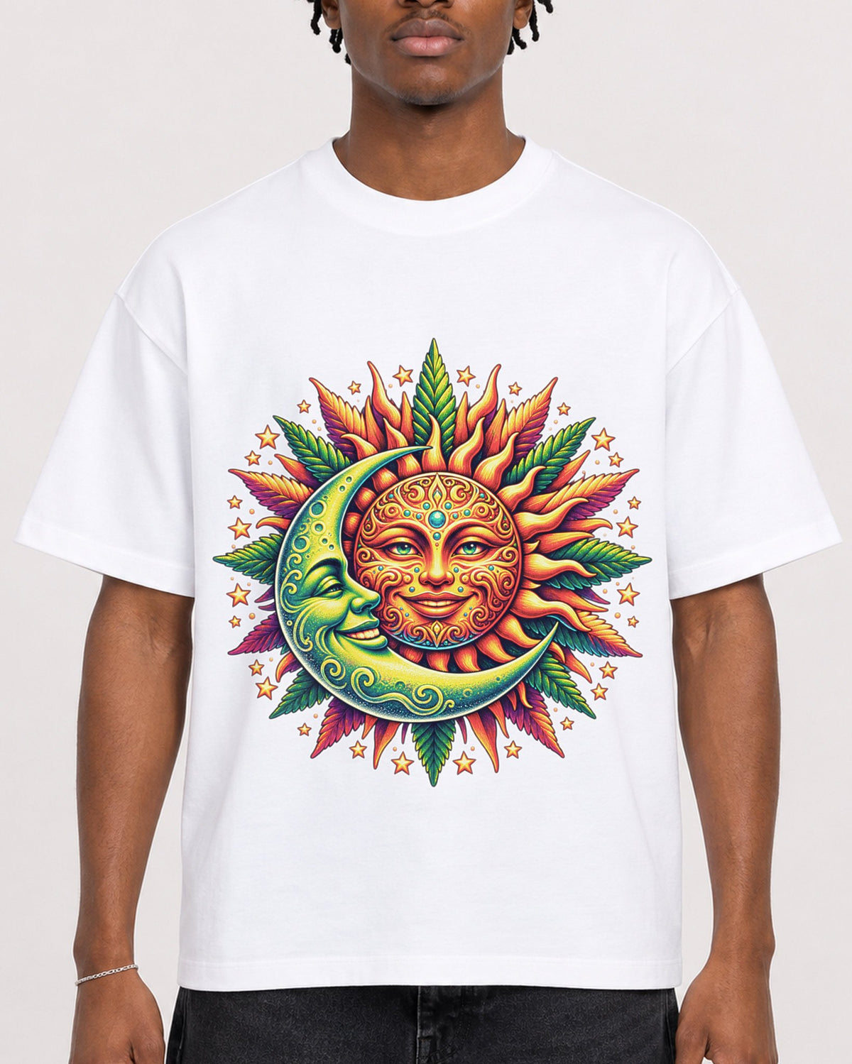 Mockup Boxy Heavyweight Tee White male close-up 05