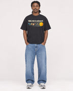 Mockup Boxy Heavyweight Tee Black male full-body 34