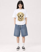 Mockup Boxy Heavyweight Tee White female full-body 01