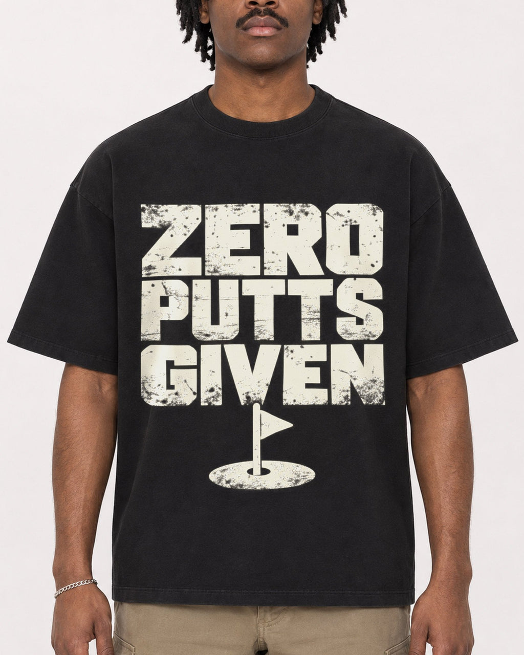 Mockup Boxy Heavyweight Tee Black male close-up 04