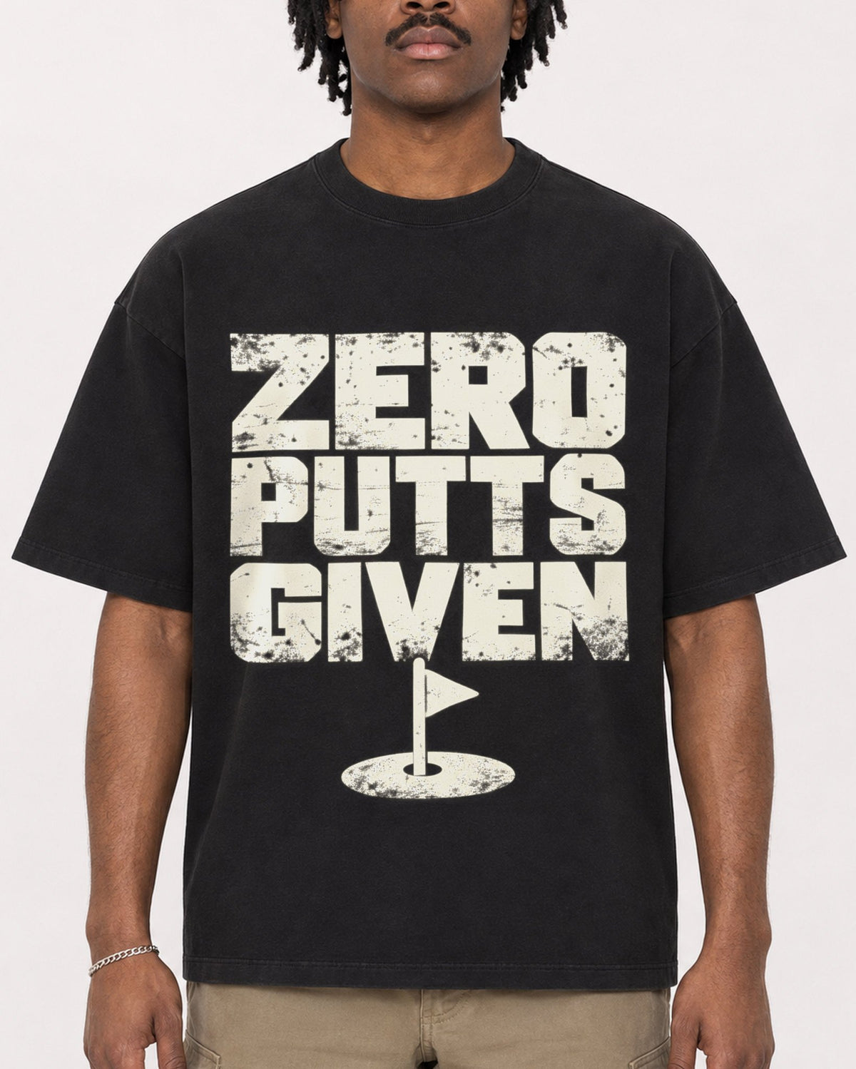 Mockup Boxy Heavyweight Tee Black male close-up 04