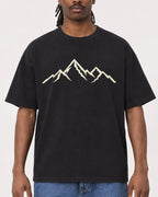 Mockup Boxy Heavyweight Tee Black male close-up 34