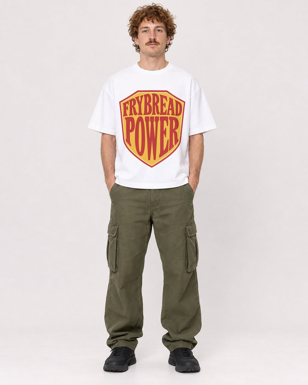 Mockup Boxy Heavyweight Tee White male full-body 09