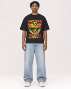 Mockup Boxy Heavyweight Tee Black male full-body 05