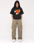 Mockup Boxy Heavyweight Tee Black female full-body 46