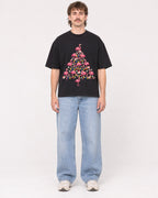 Mockup Boxy Heavyweight Tee Black male full-body 29