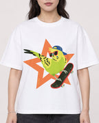 Mockup Boxy Heavyweight Tee White female close-up 03
