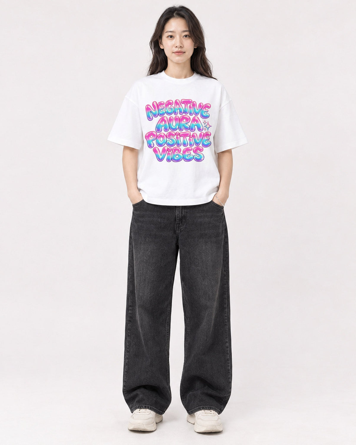 Mockup Boxy Heavyweight Tee White female full-body 03