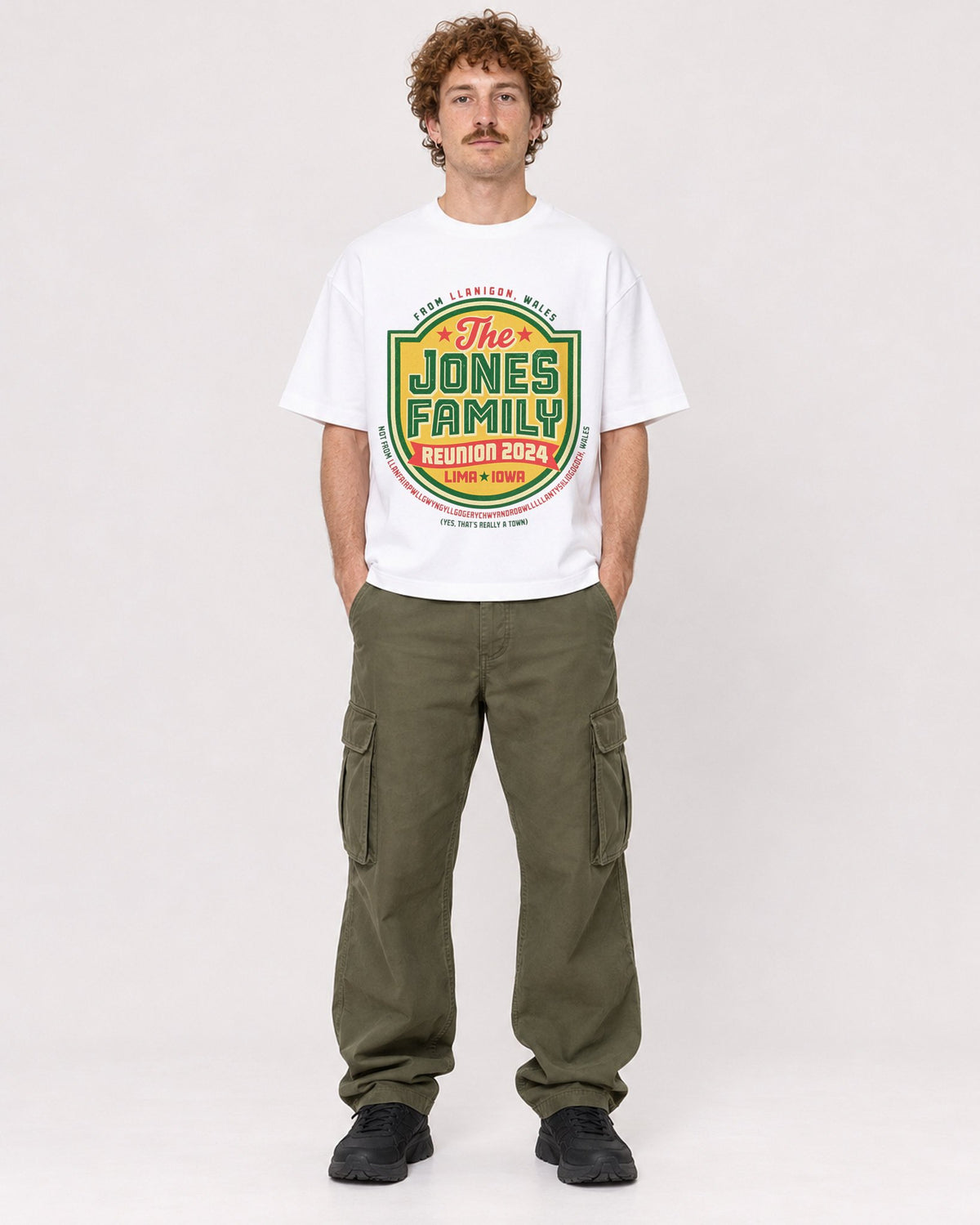 Mockup Boxy Heavyweight Tee White male full-body 09