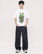 Mockup Boxy Heavyweight Tee White male full-body 01