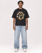 Mockup Boxy Heavyweight Tee Black male full-body 05