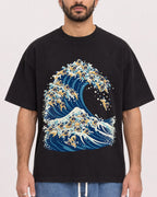 Mockup Boxy Heavyweight Tee Black male close-up 27