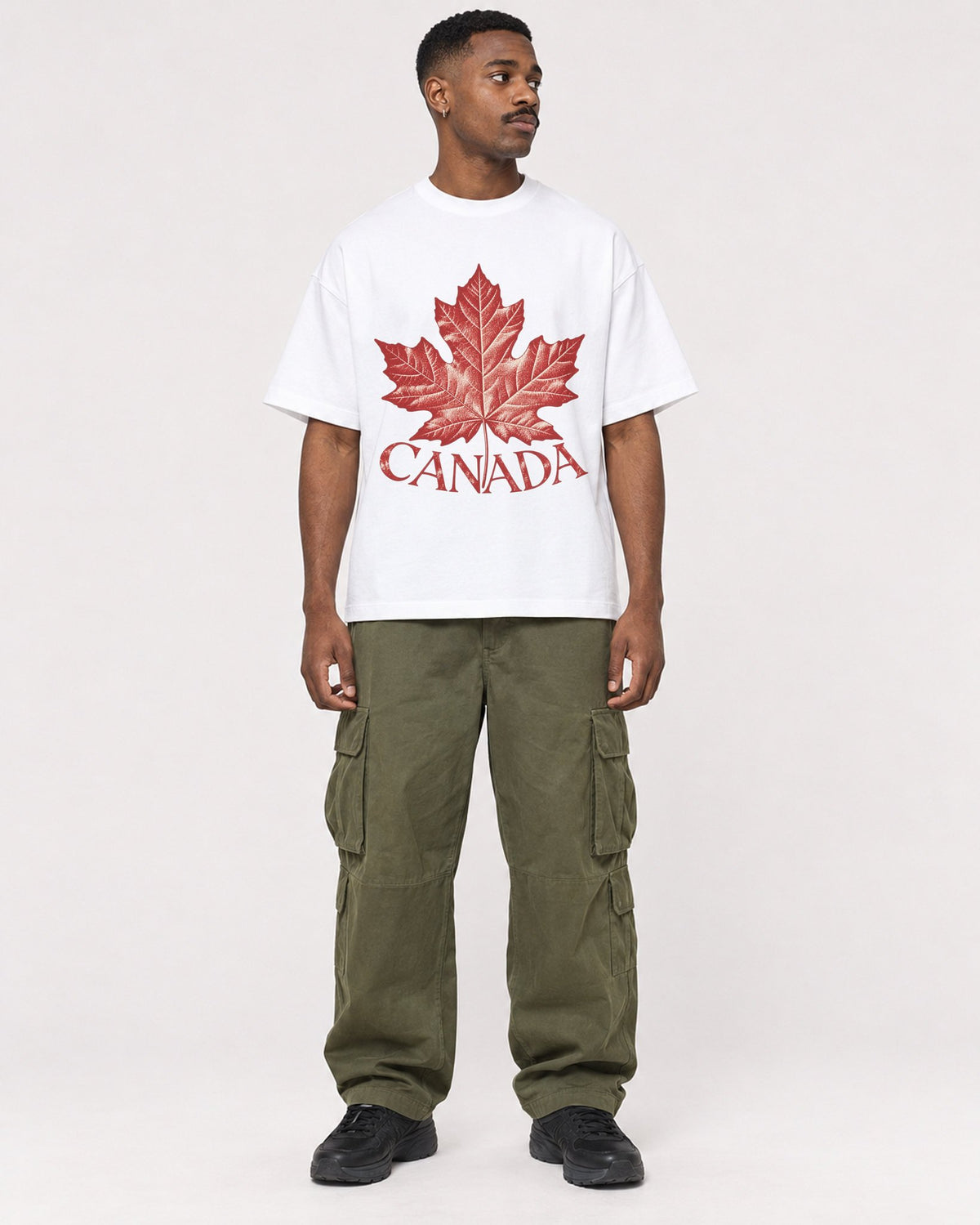Mockup Boxy Heavyweight Tee White male full-body 14