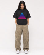 Mockup Boxy Heavyweight Tee Black female full-body 46