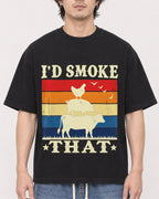 Mockup Boxy Heavyweight Tee Black male close-up 03