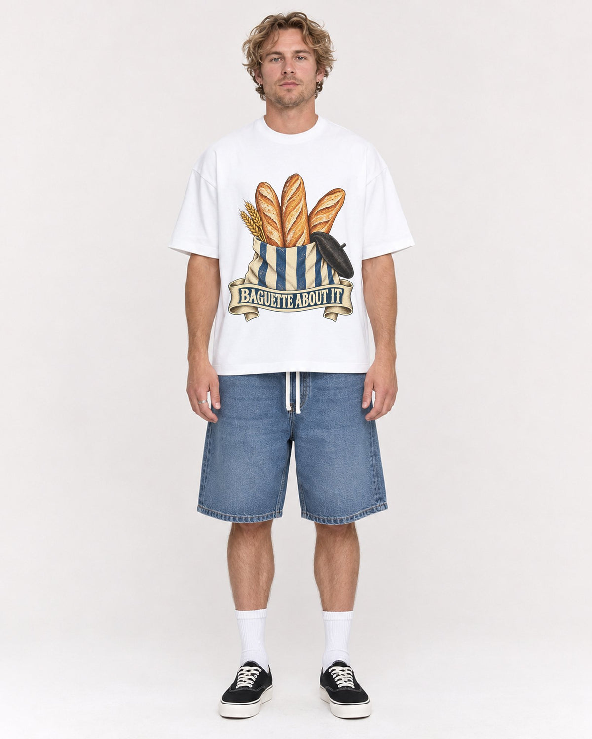 Mockup Boxy Heavyweight Tee White male full-body 28