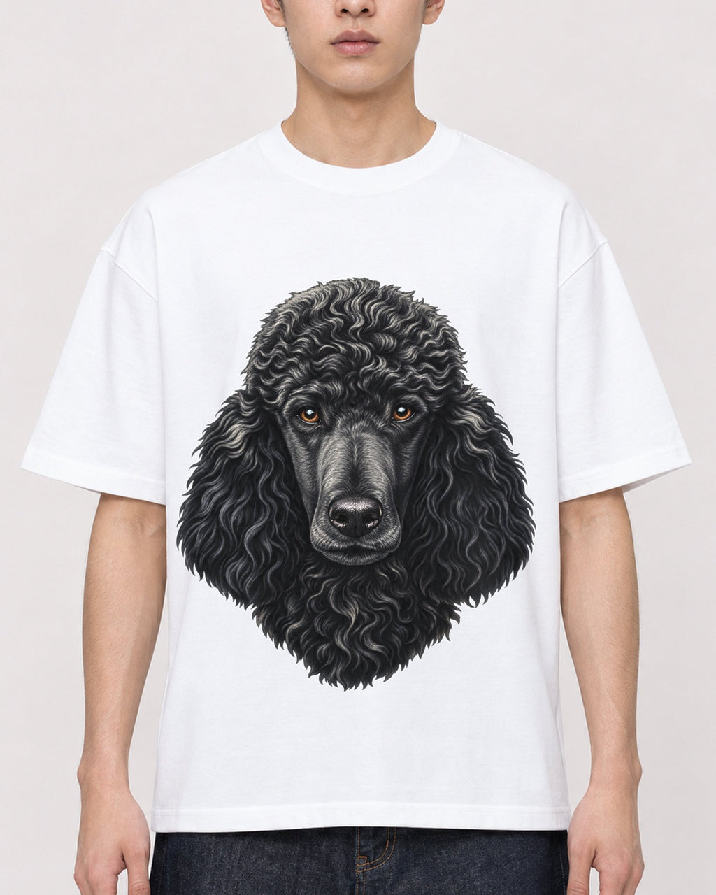 Mockup Boxy Heavyweight Tee White male close-up 21