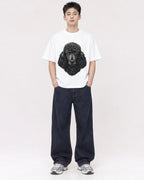 Mockup Boxy Heavyweight Tee White male full-body 21