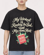 Mockup Boxy Heavyweight Tee Black male close-up 01