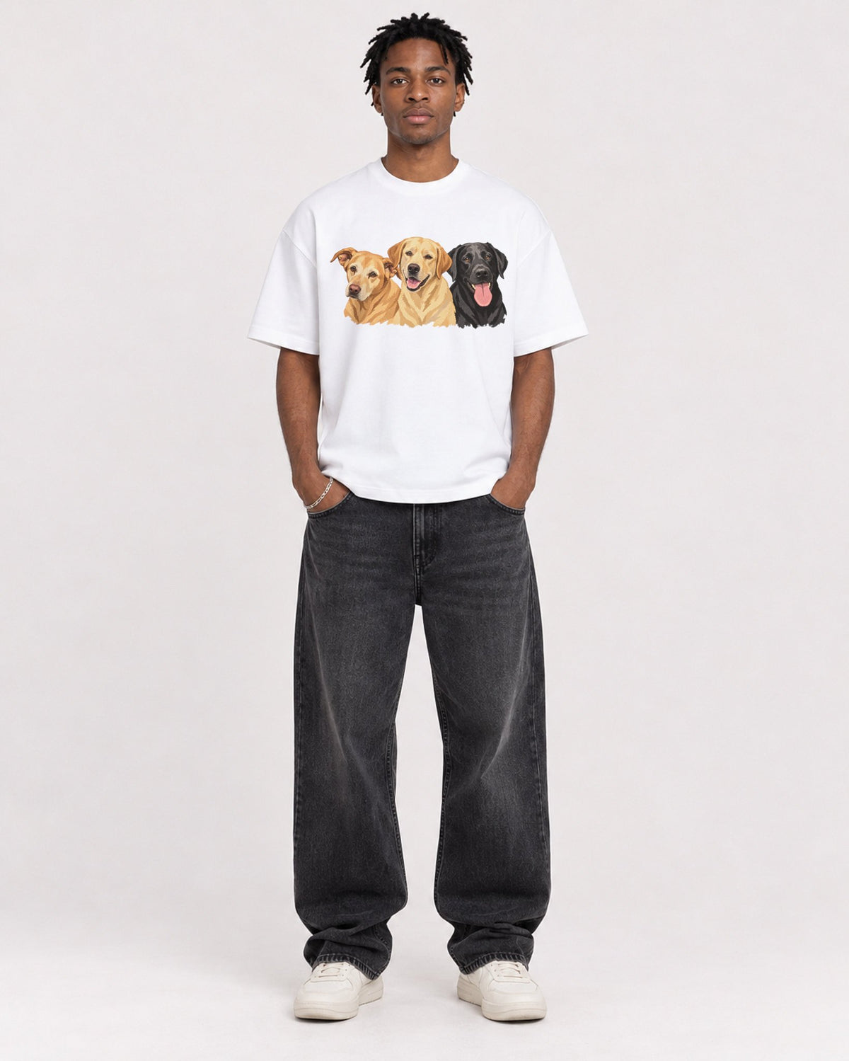 Mockup Boxy Heavyweight Tee White male full-body 05