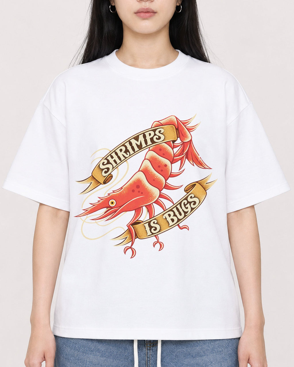Mockup Boxy Heavyweight Tee White female close-up 01