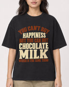 Mockup Boxy Heavyweight Tee Black female close-up 02